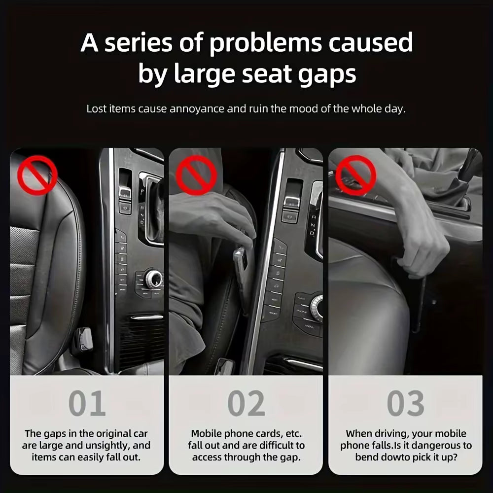 2-Pack Universal Car Seat Gap Fillers – Black Comfort Blocker
